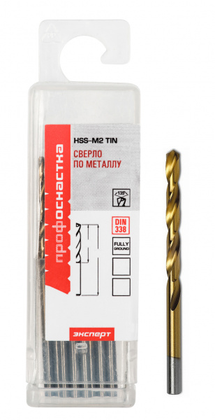 Сверло Ø 11,8 мм ц/х (6 шт.) HSS M2 TIN ПрофОснастка Эксперт